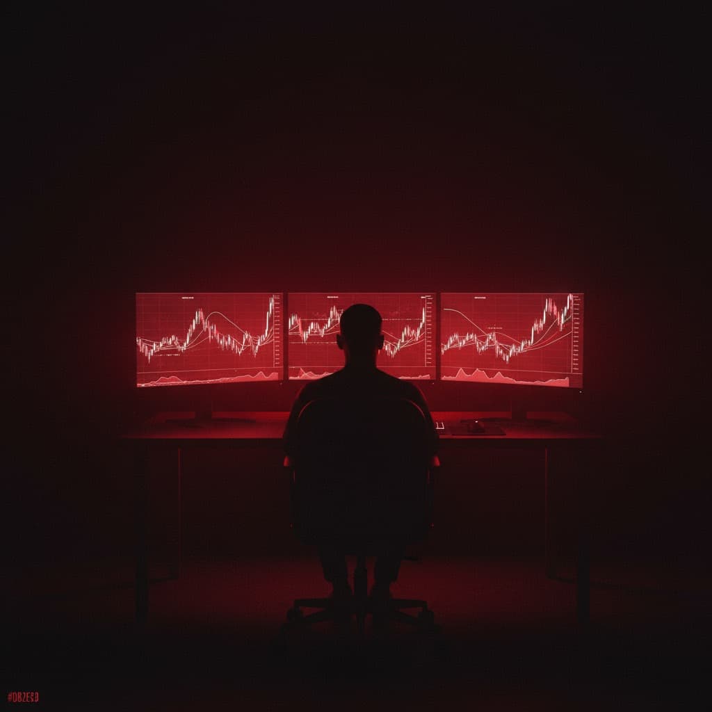 Gestor operando o RedMind Terminal em frente a um setup com múltiplos monitores